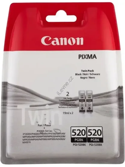 Canon multipack inkoustových náplní PGI-520BK / 2x v balení