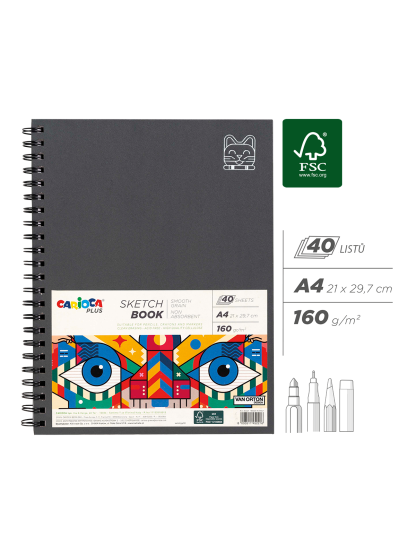skicovací blok, A4, 40 listů/ 160 g