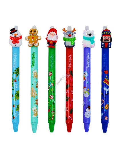 Colorino gumovatelné pero - Christmas, modrá náplň