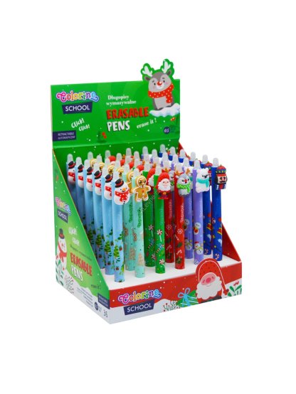 Colorino gumovatelné pero - Christmas, modrá náplň