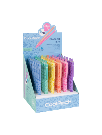 Colorino gumovatelné pero Cool Pack Pastel, mix 6 designů, modrá náplň