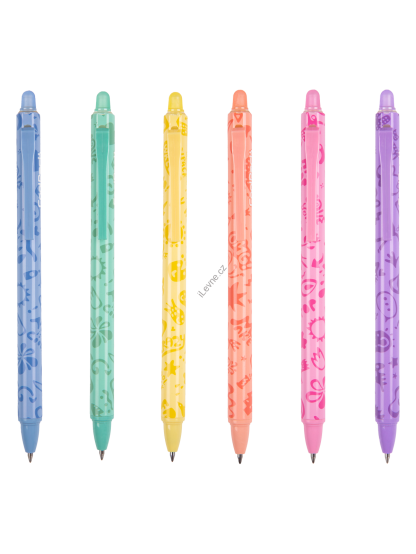 Colorino gumovatelné pero Cool Pack Pastel, mix 6 designů, modrá náplň