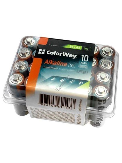 Colorway alkalická baterie AA/ 1.5V/ 24ks v balení/ Plastový box