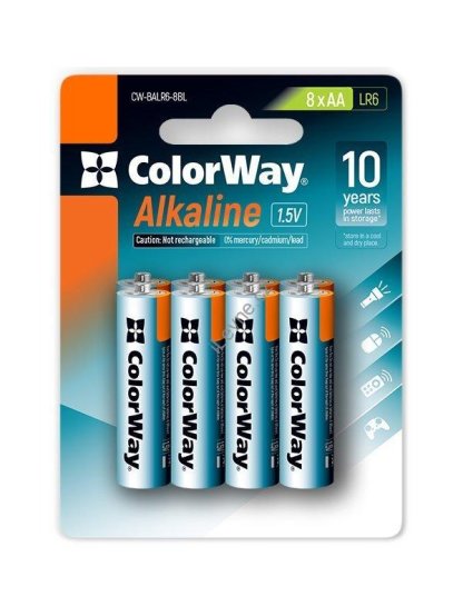 Colorway alkalická baterie AA/ 1.5V/ 8ks v balení/ Blister