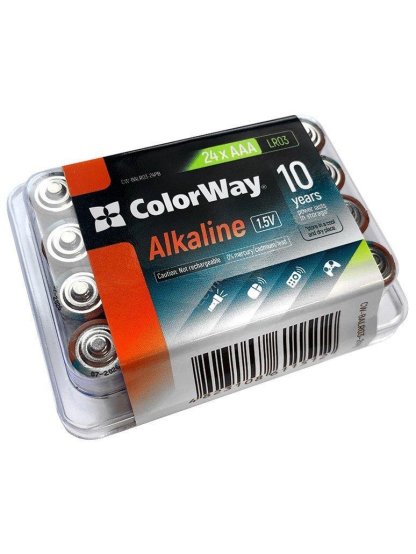 Colorway alkalická baterie AAA/ 1.5V/ 24ks v balení/ Plastový box