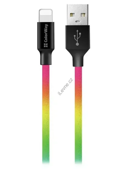Colorway Datový Kabel USB/ Apple Lightning/ 2.4A/ 1m/ Multicolor