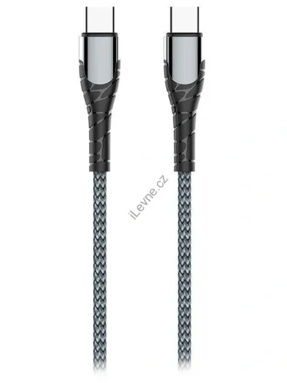 Colorway Datový Kabel USB-C/ USB-C/ 3A/ Fast Charging 65W/ 2m/ Šedivý