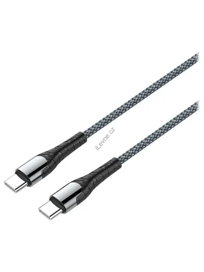 Colorway Datový Kabel USB-C/ USB-C/ 3A/ Fast Charging 65W/ 2m/ Šedivý
