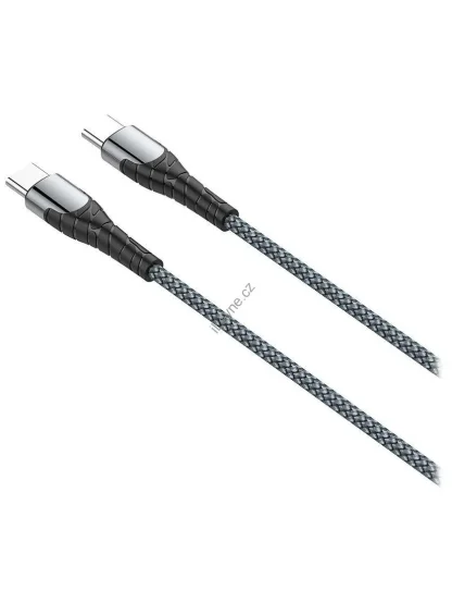 Colorway Datový Kabel USB-C/ USB-C/ 3A/ Fast Charging 65W/ 2m/ Šedivý