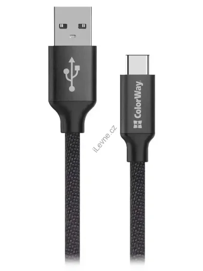 Colorway Datový Kabel USB/ USB-C / 2.4A/ 2m/ Černý