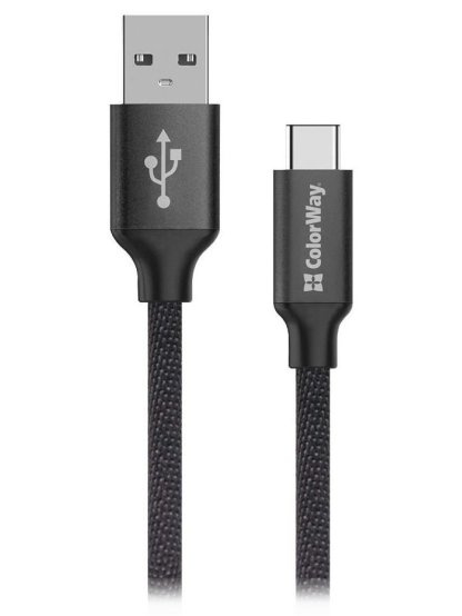 Datový Kabel USB/ USB-C / 2.4A/ 2m/ Černý