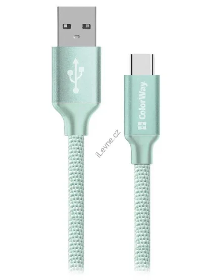 Colorway Datový Kabel USB/ USB-C / 2.4A/ 2m/ Mint
