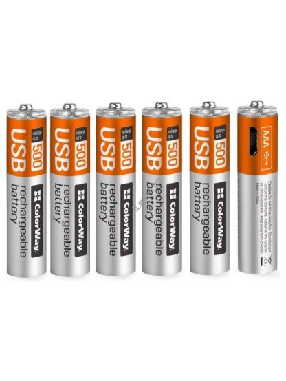Colorway nabíjecí baterie AAA 400mAh/ micro USB/ 1.5V/ 6ks v balení