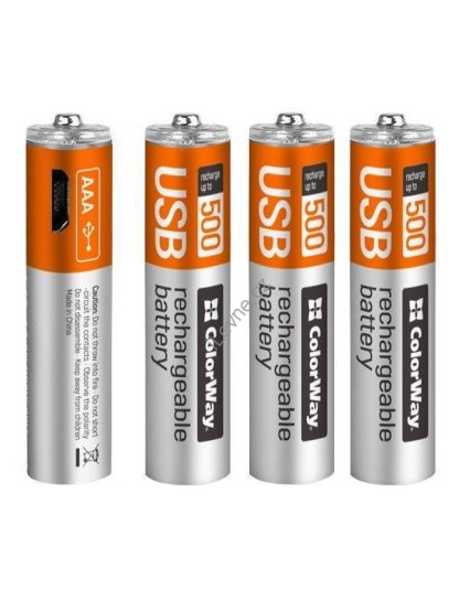 Colorway nabíjecí baterie AAA 400mAh/ USB/ 1.5V/ 4ks v balení