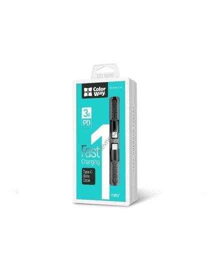 Colorway Nabíjecí kabel Type-C - Type-C, 1m, šedivý