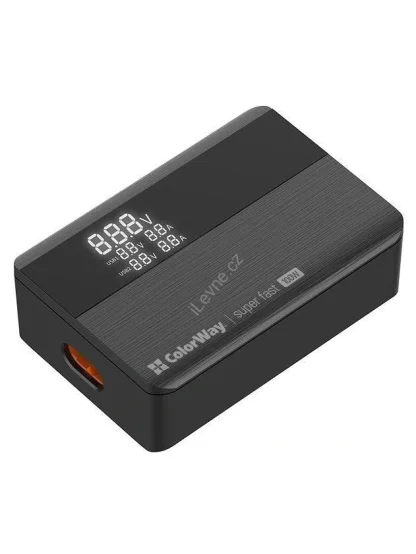 COLORWAY USB nabíječka/ 2x USB-A/ 2x USB-C/ 100W/ Černá