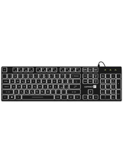 CONNECT IT Chocolate WhiteStar kancelářská podsvícená klávesnice (CZ + SK verze) BLACK