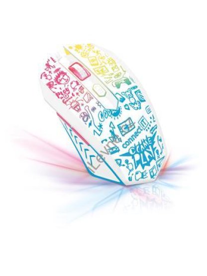 CONNECT IT DOODLE WHITE Limited Edition herní myš, BÍLÁ