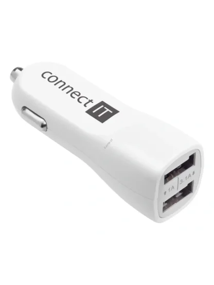 CONNECT IT InCarz PREMIUM nabíječka do auta 2xUSB 3.1A+1A, Bílá