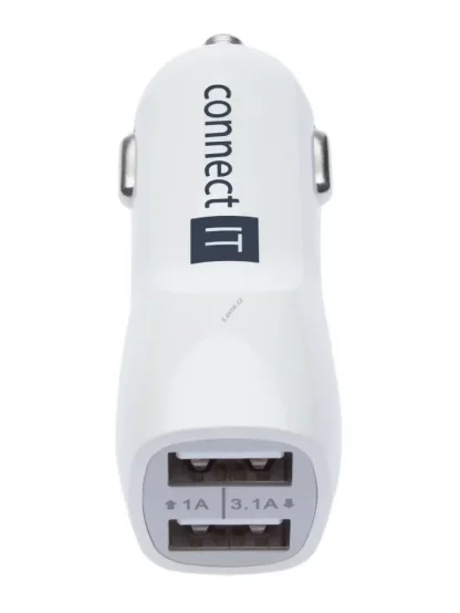 CONNECT IT InCarz PREMIUM nabíječka do auta 2xUSB 3.1A+1A, Bílá