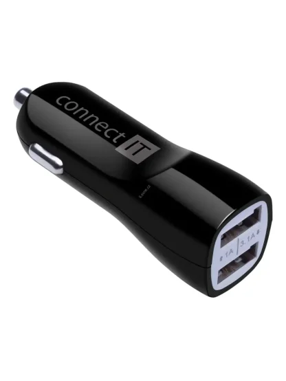 CONNECT IT InCarz PREMIUM nabíječka do auta 2xUSB 3.1A+1A, černá