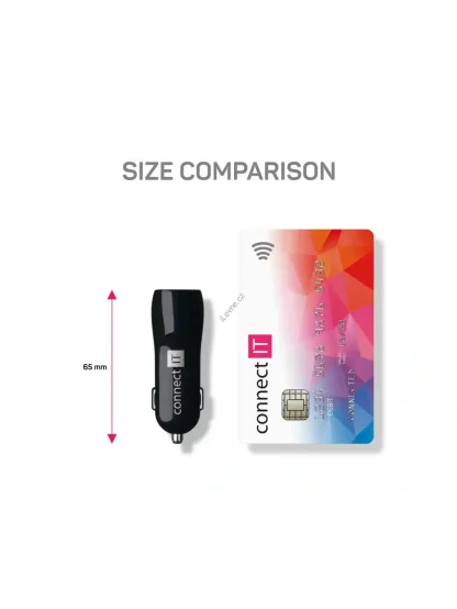 CONNECT IT InCarz PREMIUM nabíječka do auta 2xUSB 3.1A+1A, černá