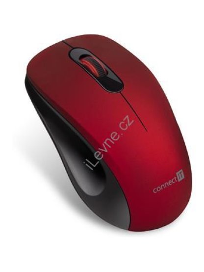 CONNECT IT "MUTE" bezdrátová optická tichá myš, USB, (+ 1x AA baterie zdarma), červená