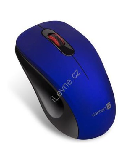 CONNECT IT "MUTE" bezdrátová optická tichá myš, USB, (+ 1x AA baterie zdarma), modrá