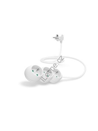 CONNECT IT prodlužovací kabel 230 V, 3 zásuvky, 1,5 m, bez vypínače (bílý)