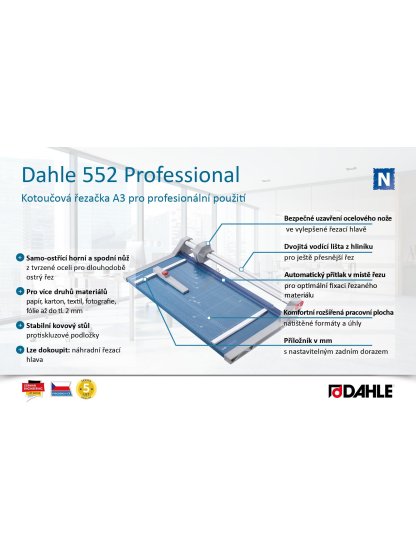Dahle řezačka kotoučová 552 Professional, 510 mm, 2 mm, A3