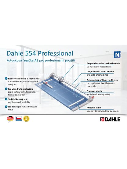 Dahle řezačka kotoučová 554 Professional, 720 mm, 2 mm, A2