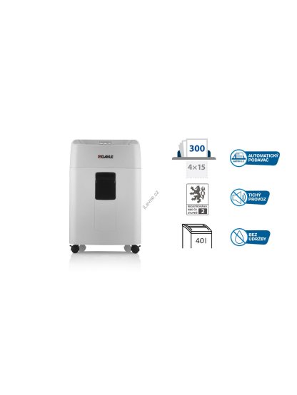 Dahle skartovač ShredMATIC® 300, 14/300 listů, 4 x 15 mm, 40 l