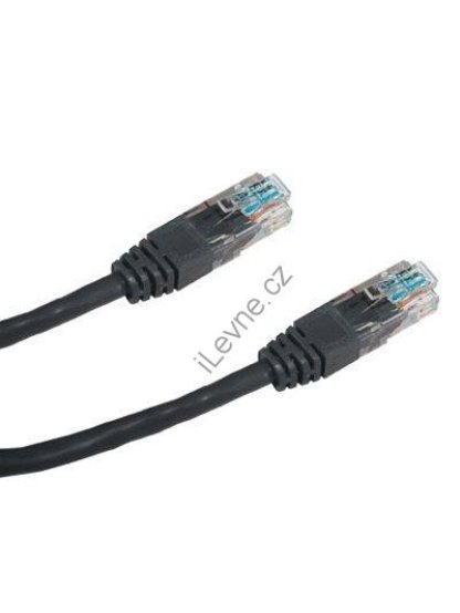 DATACOM Patch kabel UTP CAT5E 0,5m černý
