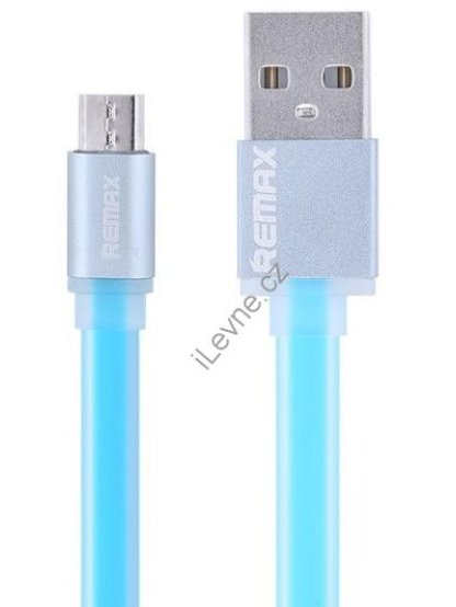 Datový kabel: REMAX Colorful, USB 2.0 typ A samec na USB 2.0 micro-B, 1m modrý