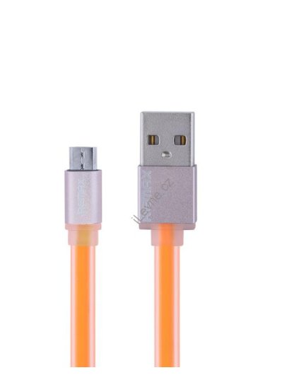 Datový kabel: REMAX Colorful, USB 2.0 typ A samec na USB 2.0 micro-B, 1m oranžový