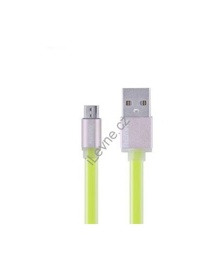 Datový kabel: REMAX Colorful, USB 2.0 typ A samec na USB 2.0 micro-B, 1m zelený