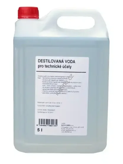 DESTILOVANÁ VODA pro technické účely 5 l