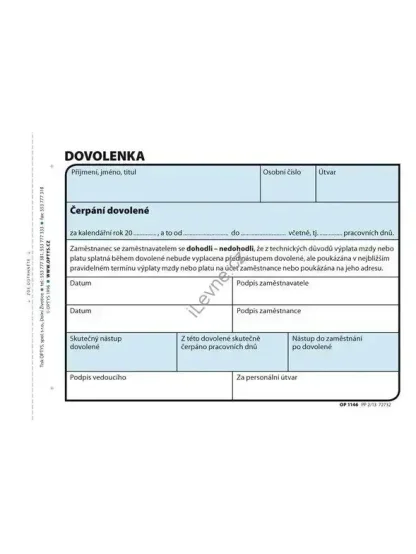 Dovolenka - žádost o dovolenou