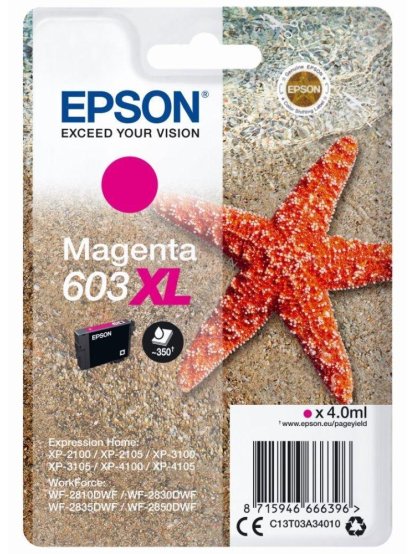 Epson inkoustová náplň/ C13T03A34010/ 603XL/ Expression Home XP-2100/ XP-3100/WF-2850DWF/ červená