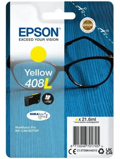 Epson inkoustová náplň Singlepack 408L DURABrite Ultra Ink/ C4810DTWF/ Žlutá