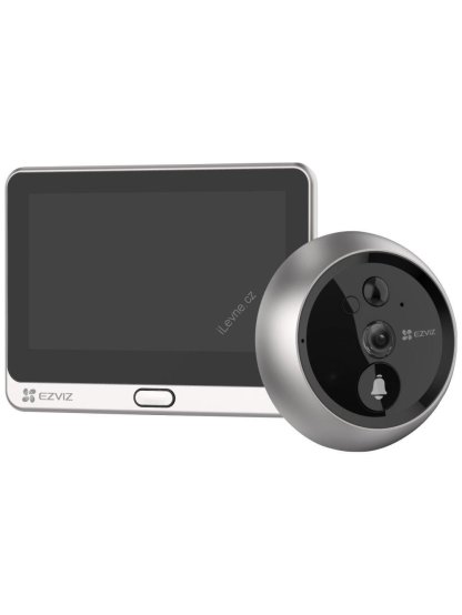 EZVIZ chytrý dveřní videotelefon DP2C/ Wi-Fi/ kamera 1080p/ H.265/ kukátko/ zvonek/ IR do 5 m/ PIR/ LCD 4,3"