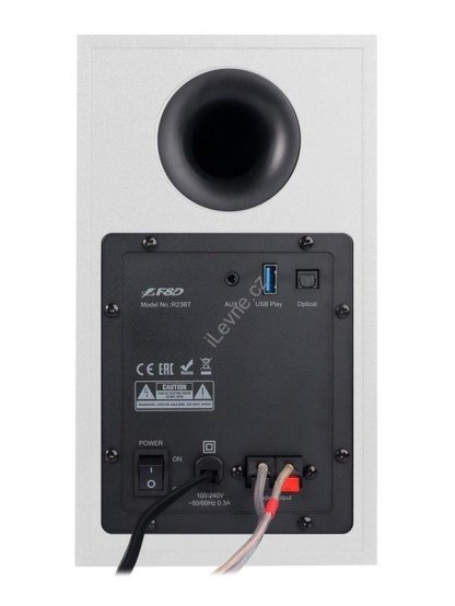 FENDA F&D repro R23BT WHITE/ 2.0/ 40W/ dřevěné/ BT/ Optický/ USB vstup/ dálkové ovládání/ bílé