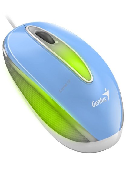 GENIUS DX-Mini Baby Blue/ drátová/ 1000 dpi/ USB/ modrá/ RGB LED