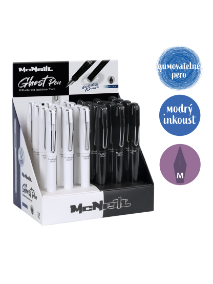gumovatelné bombičkové pero McNeill - Black & White