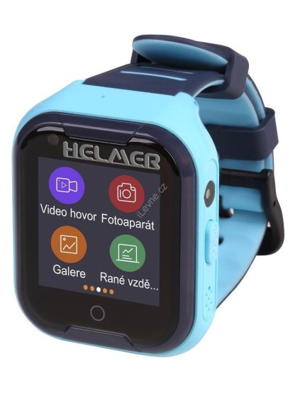 HELMER dětské hodinky LK 709 s GPS lokátorem/ dot. display/ 4G/ IP67/ nano SIM/ videohovor/ foto/ Android a iOS/ modré