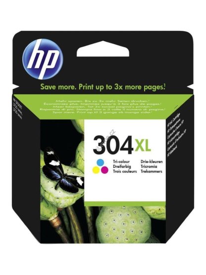 HP 304XL Tříbarevná originální inkoustová kazeta