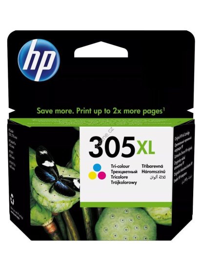 HP inkoustová kazeta 305XL (CMY originál) pro - DeskJet 2300, 2710, 2720, DeskJet Plus 4100, ENVY 6000, ENVY Pro 6400