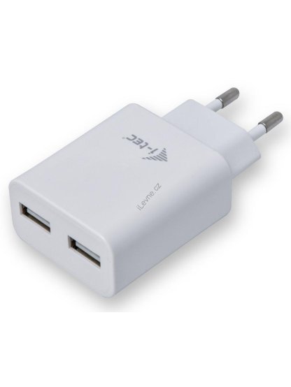 i-tec univerzální USB nabíječka/ 2x USB/ 110V-240V/ 2400mAh/ bílá