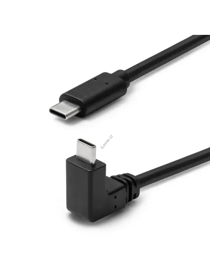 Kabel MicroConnect USB-C 3.2 Gen2, černý, 1m s úhlovou koncovkou