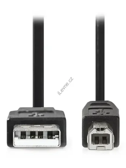 Kabel, USB 2.0, zástrčka A, zástrčka B, k tiskárnám apod. bulk, 2m, černý